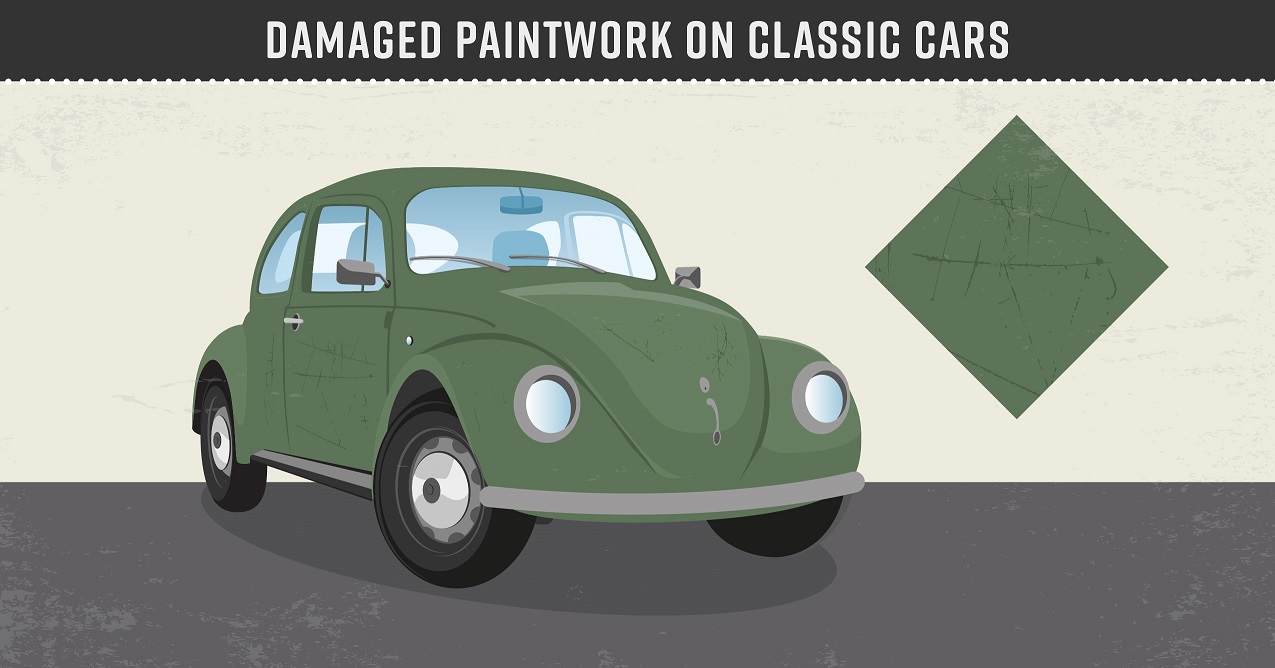 damaged paintwork on classic car